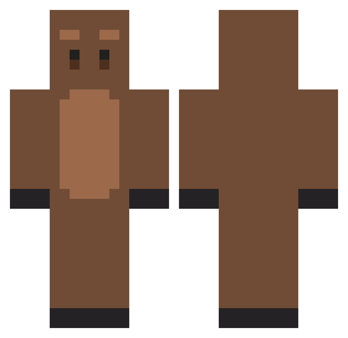 quinneo Minecraft skin, front and back view