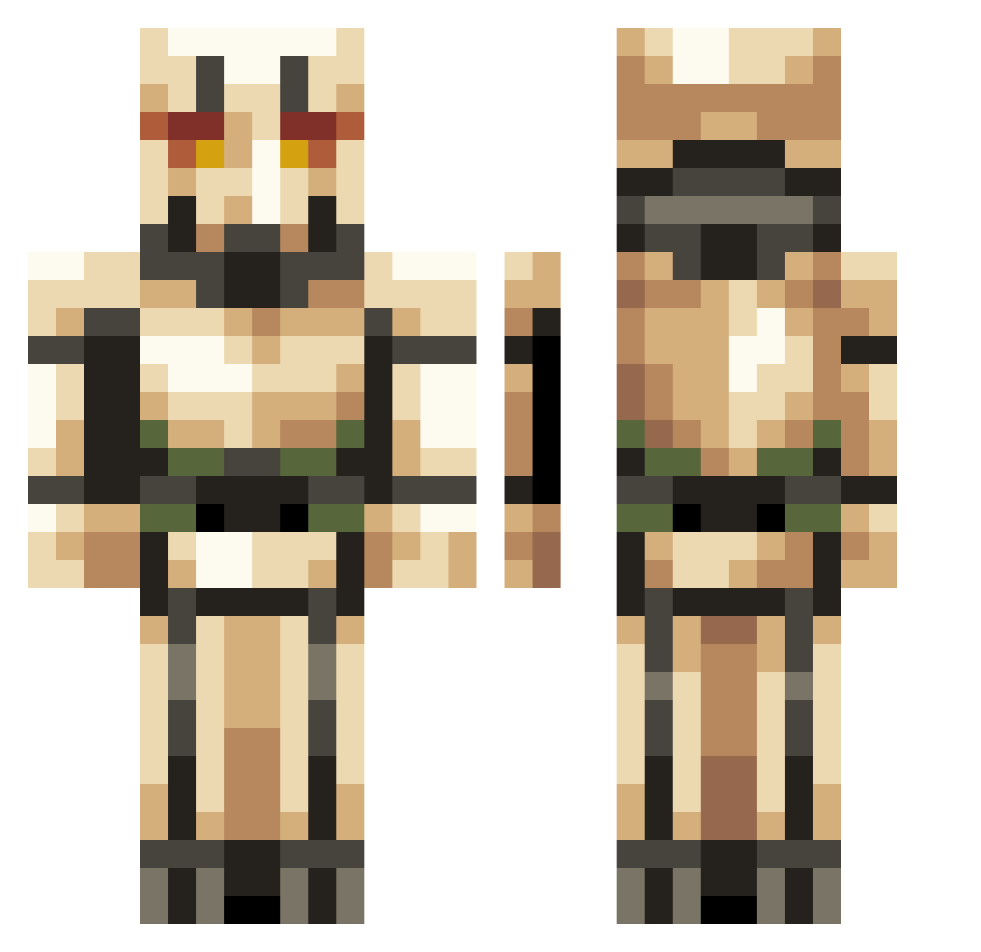 GeneralGrievoux Minecraft skin, front and back view
