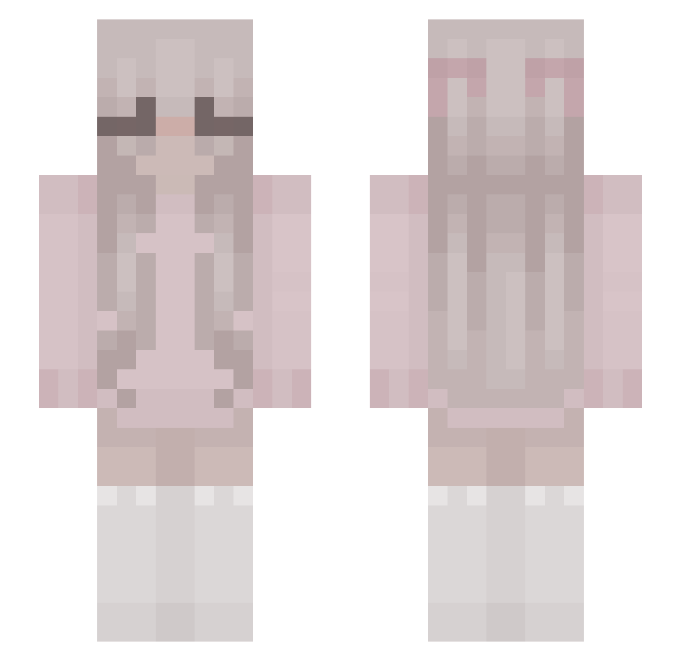 April Minecraft skin, front and back view