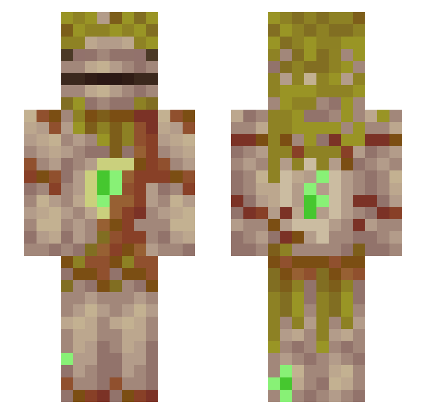 Qwuartz Minecraft skin, front and back view