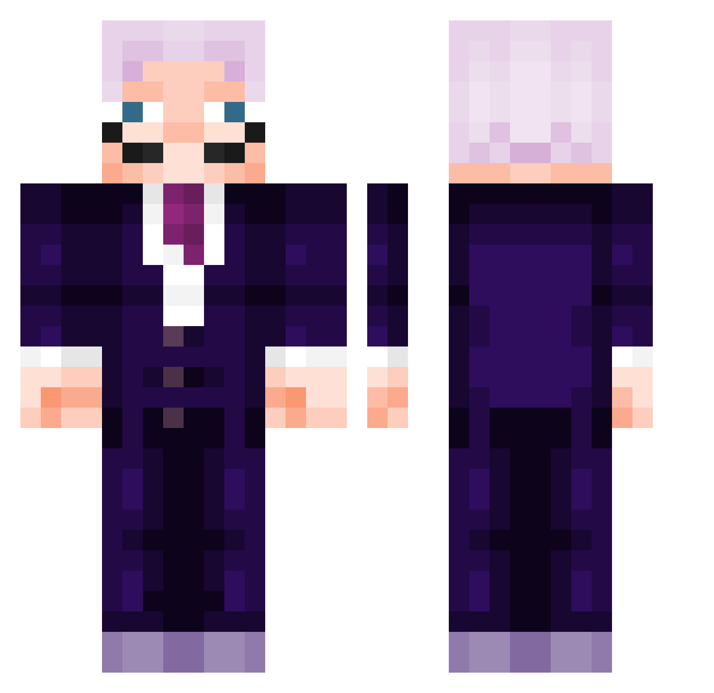DailyDays Minecraft skin, front and back view