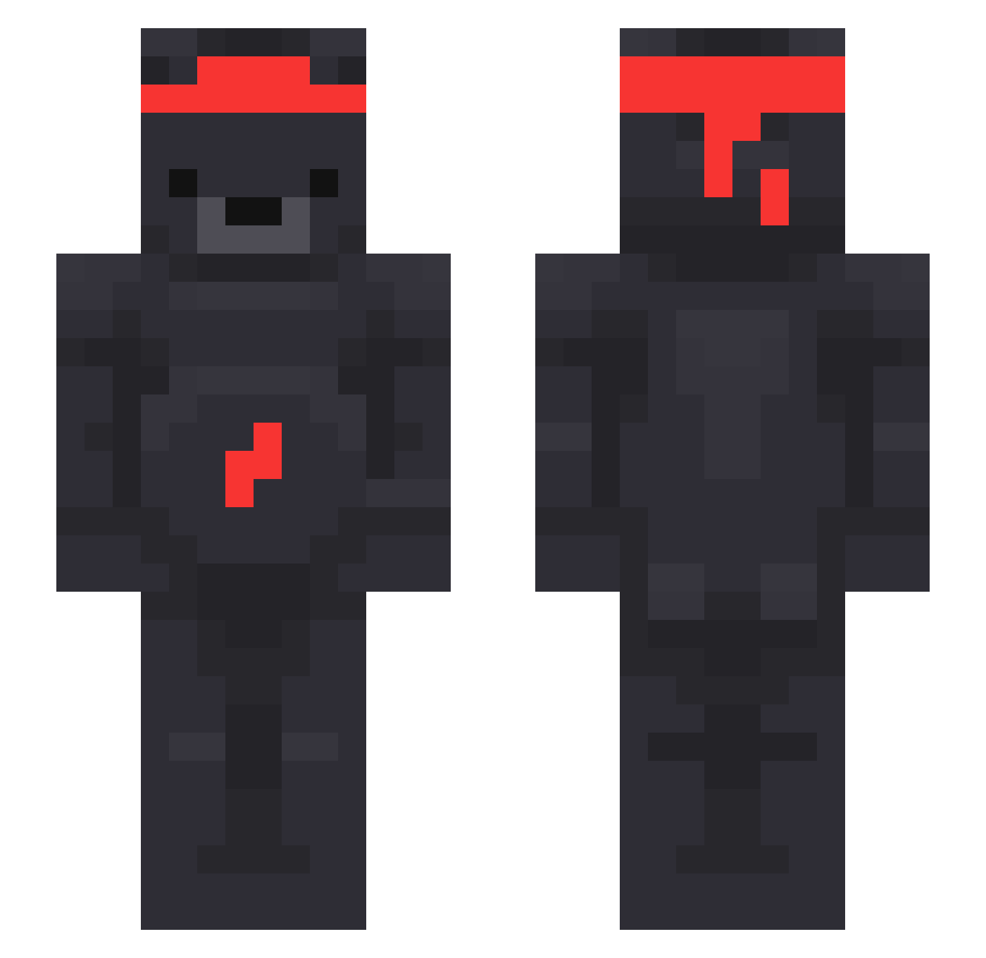 SynergistSynn Minecraft skin, front and back view