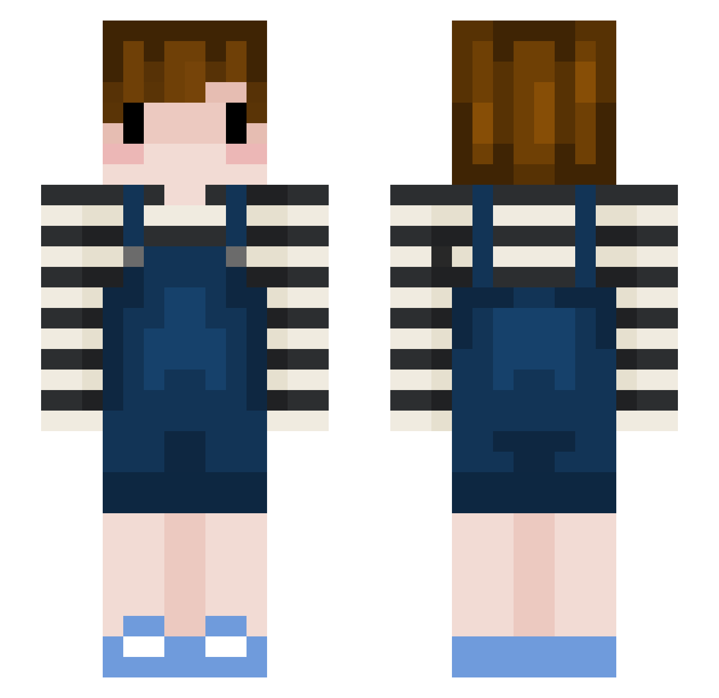 HannahMango Minecraft skin, front and back view