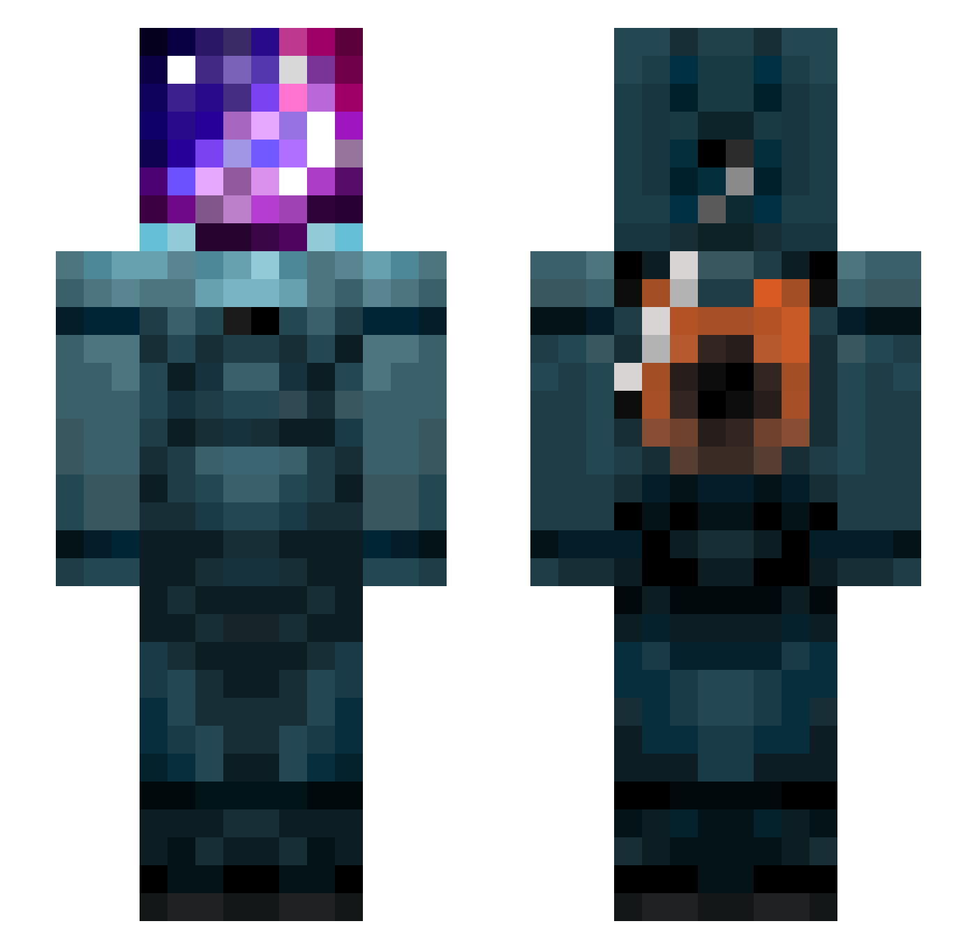 sdsy Minecraft skin, front and back view