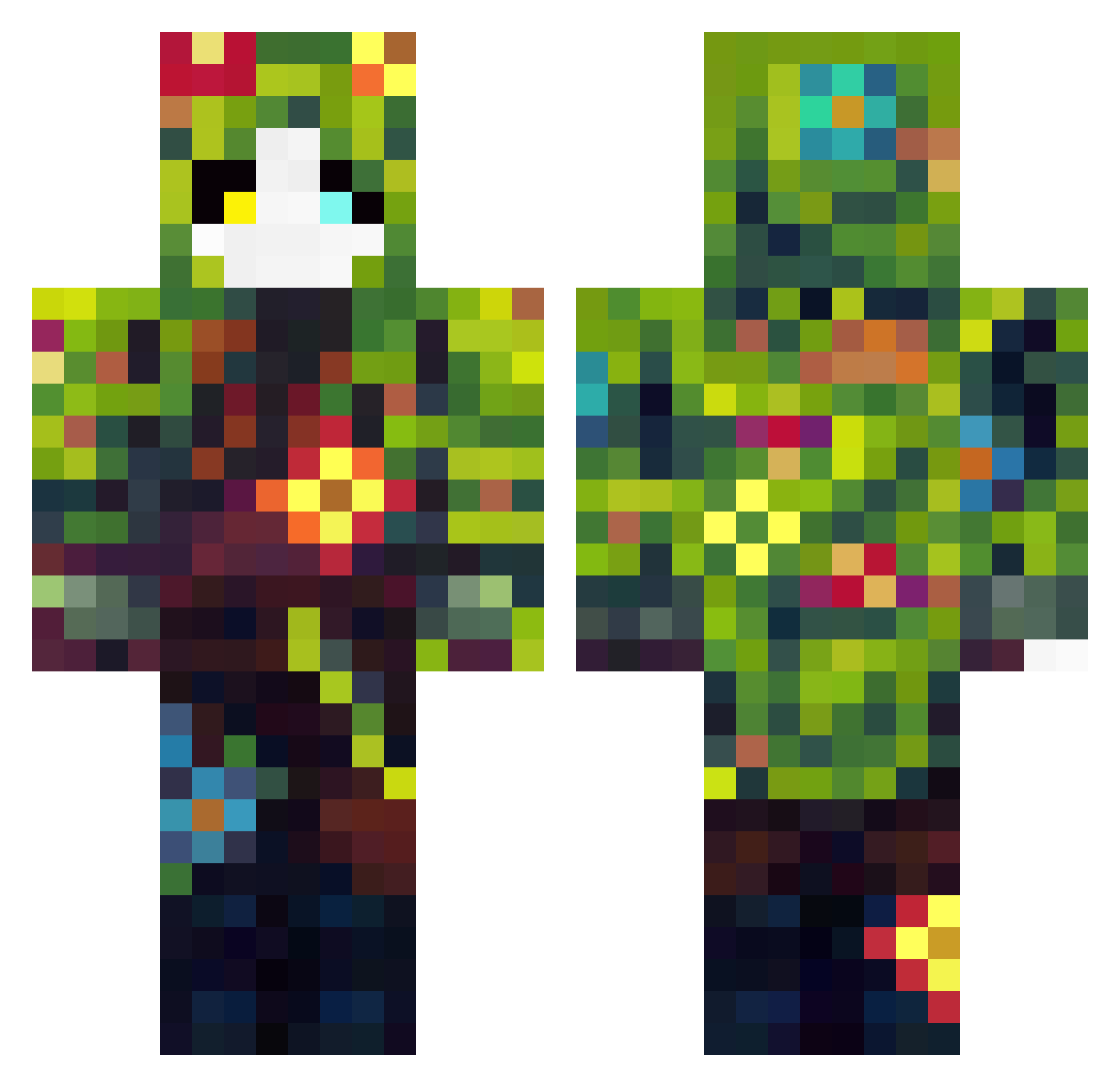 FoxSharz Minecraft skin, front and back view