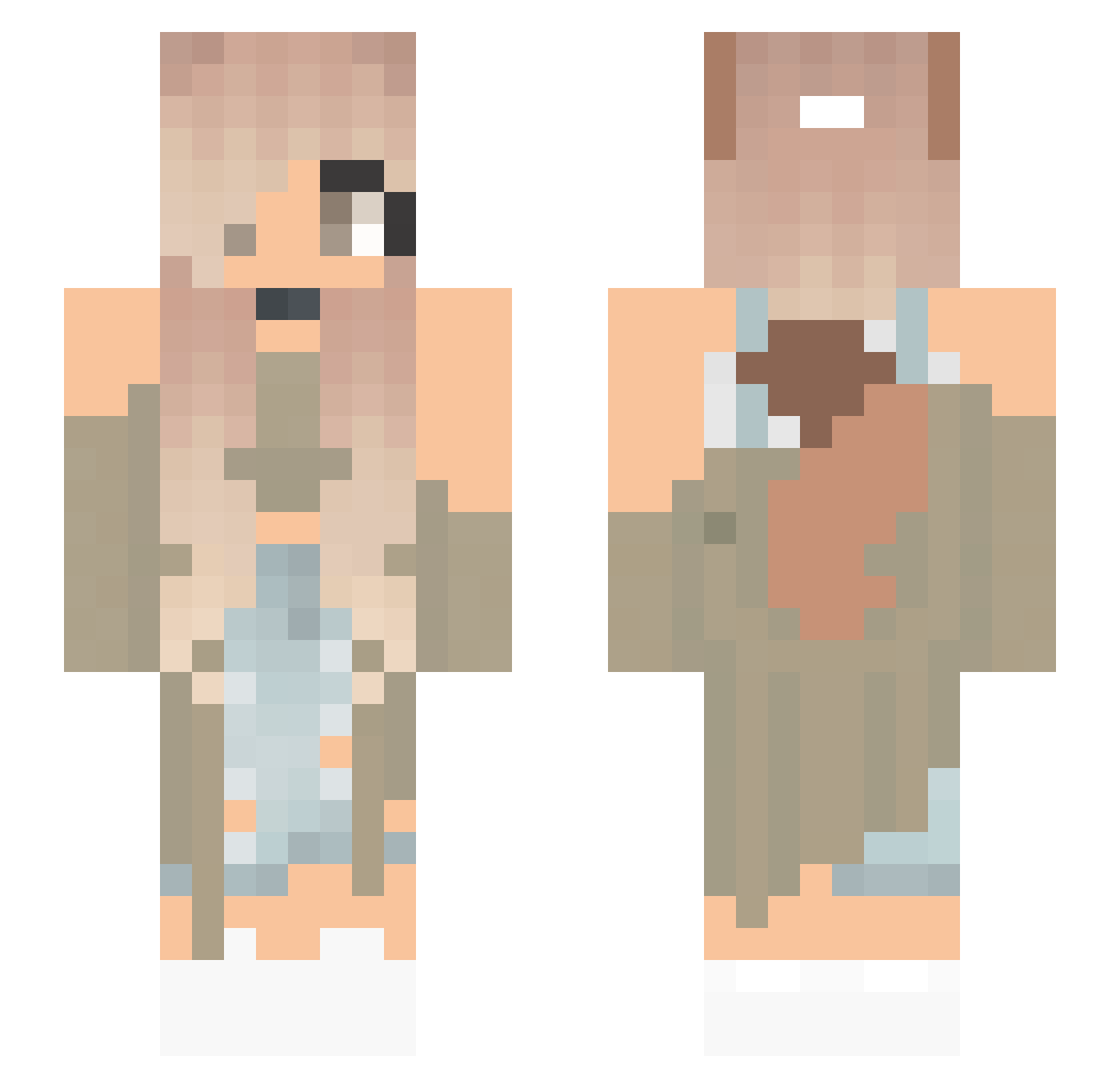 Lumine138 Minecraft skin, front and back view