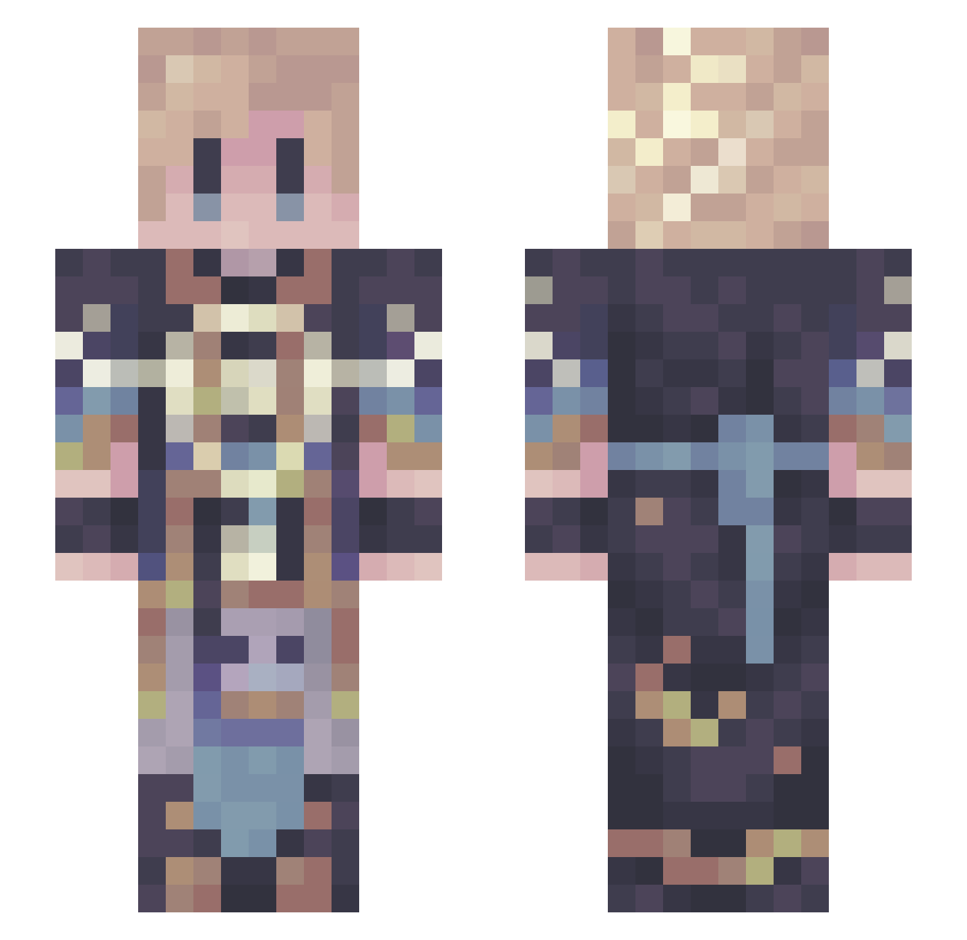 AStrALlnK Minecraft skin, front and back view