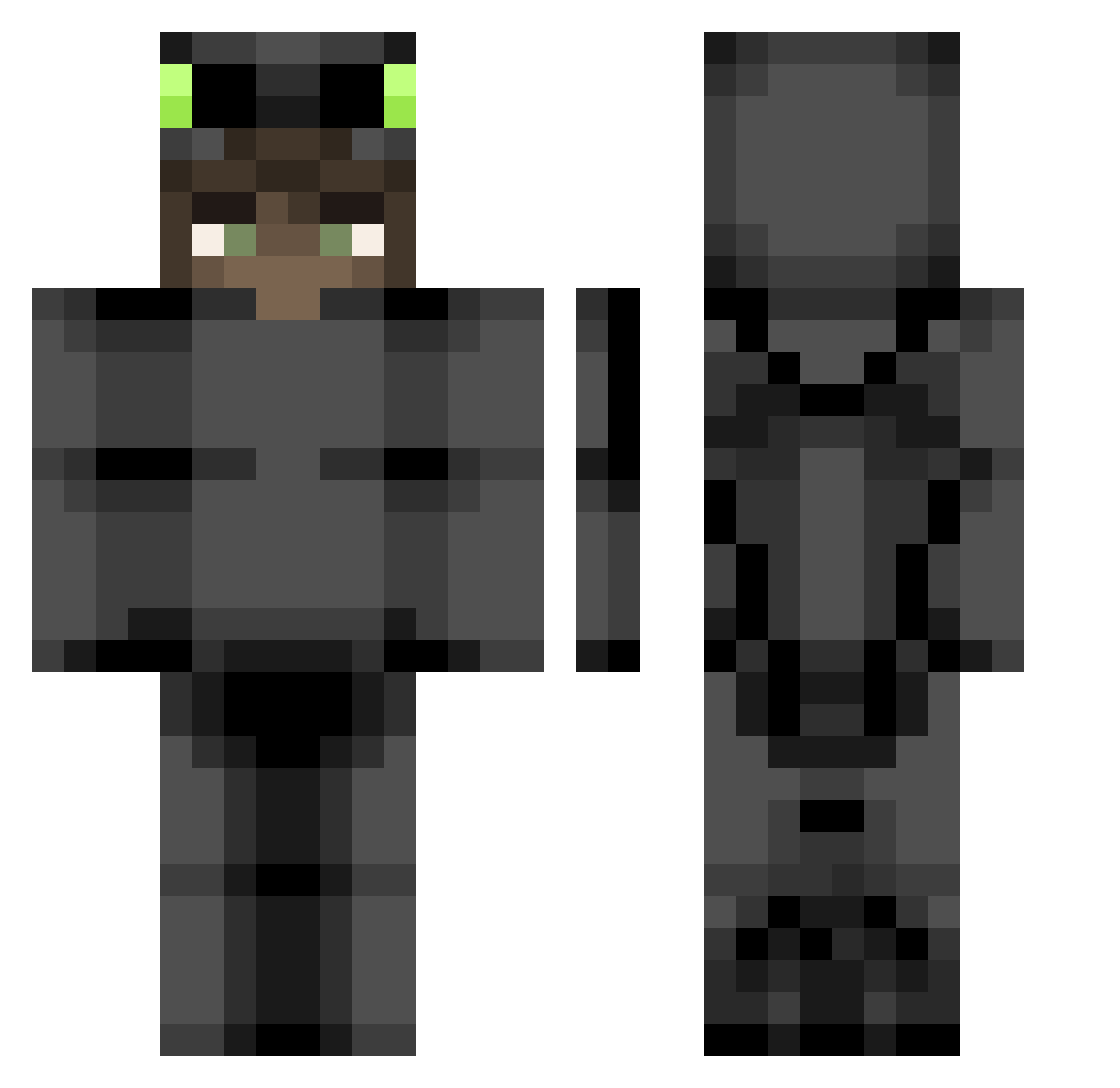 SmoothWolf20 Minecraft skin, front and back view