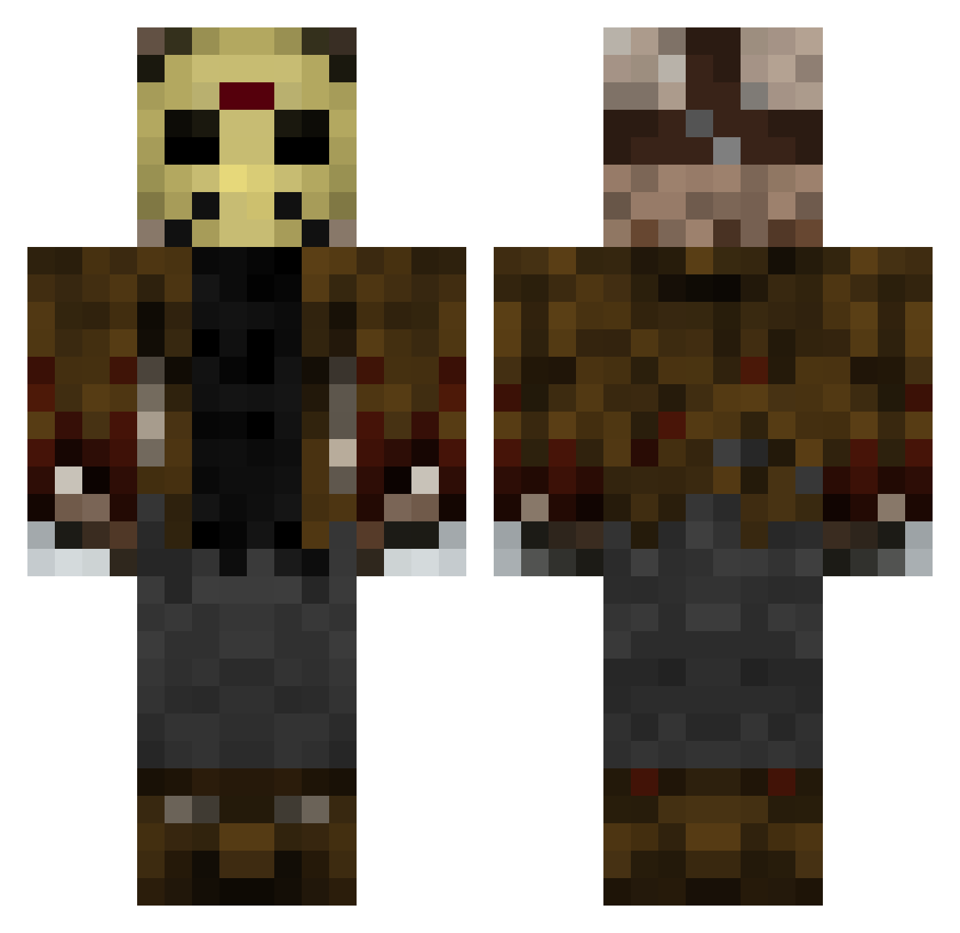 DaRealKermit Minecraft skin, front and back view