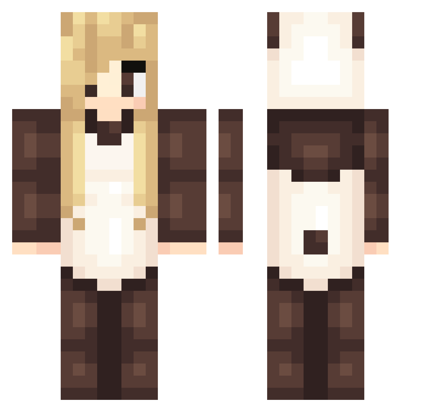 FruitMonkey88 Minecraft skin, front and back view