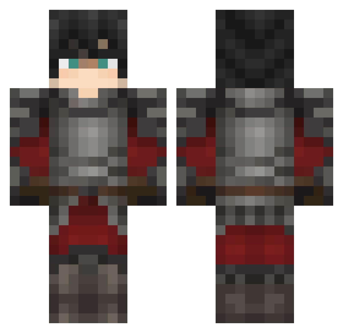 Cavv Minecraft skin, front and back view