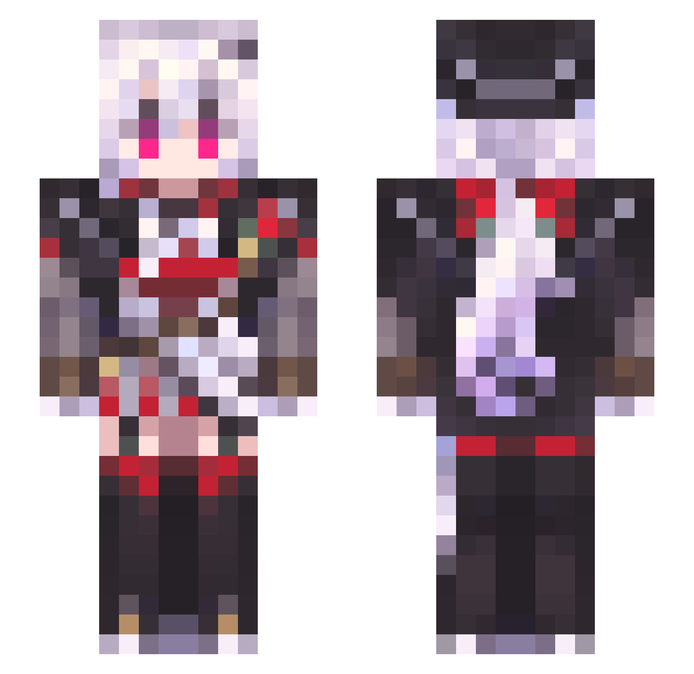 ying1hua1 Minecraft skin, front and back view