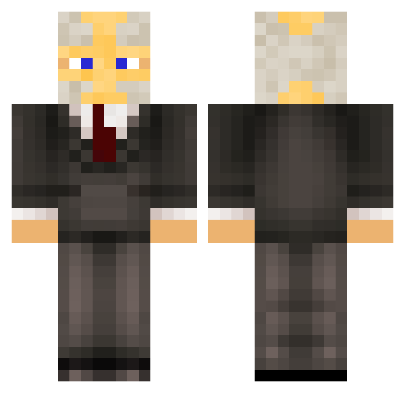 LucaTigerShark Minecraft skin, front and back view