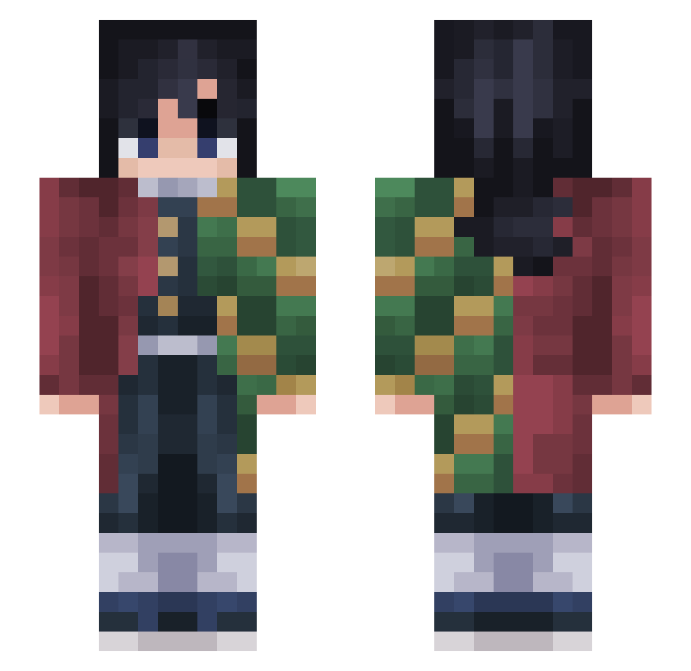 ProRED Minecraft skin, front and back view
