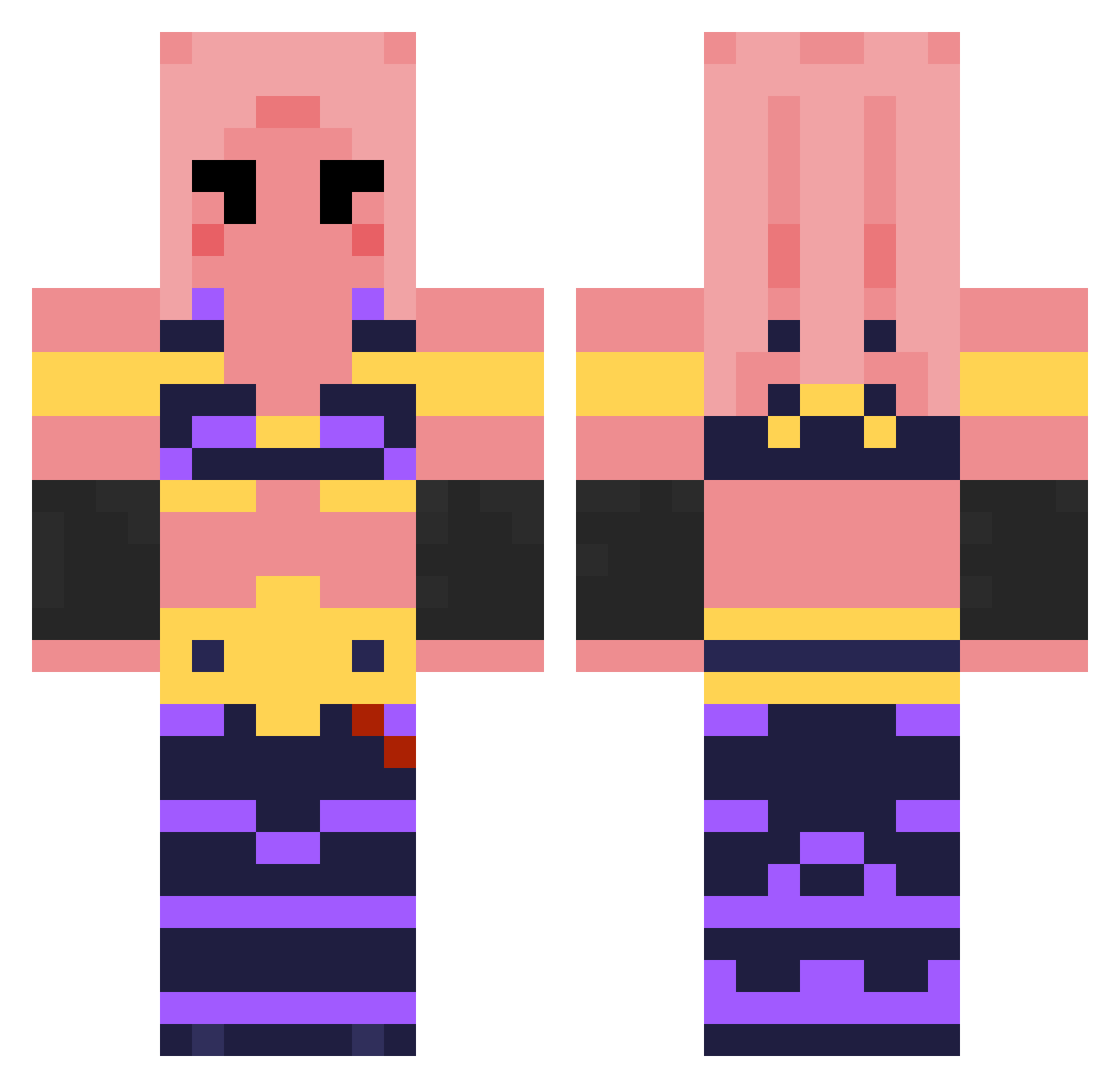 BasedMariii Minecraft skin, front and back view