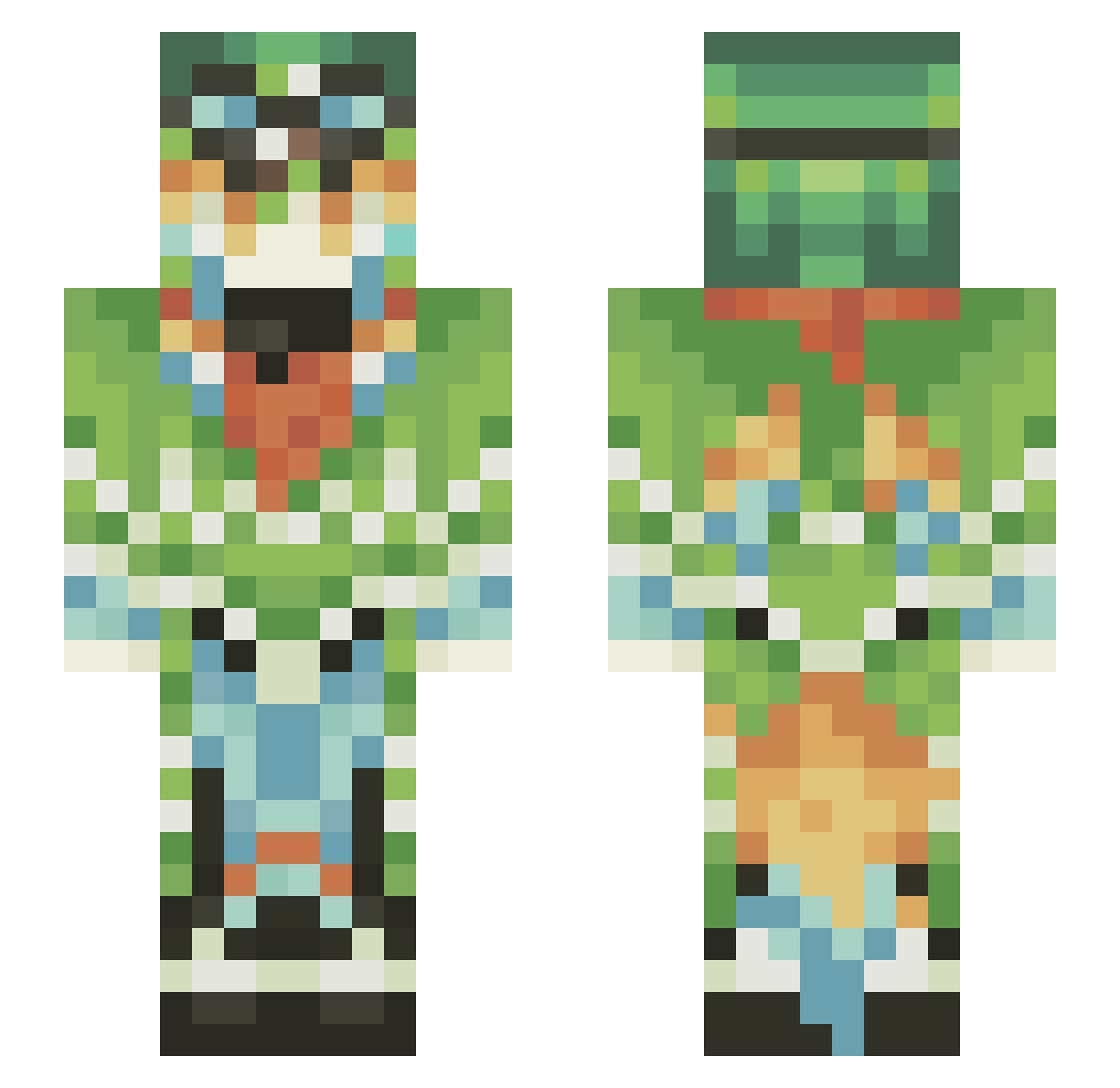 jim920609 Minecraft skin, front and back view