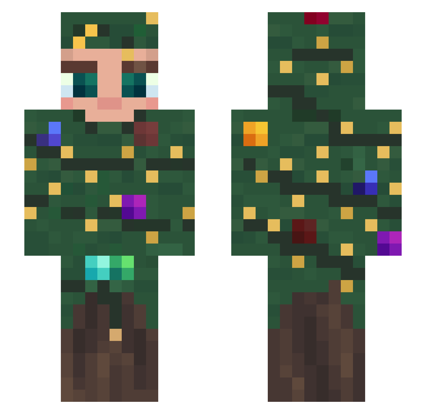 mrChoinka Minecraft skin, front and back view