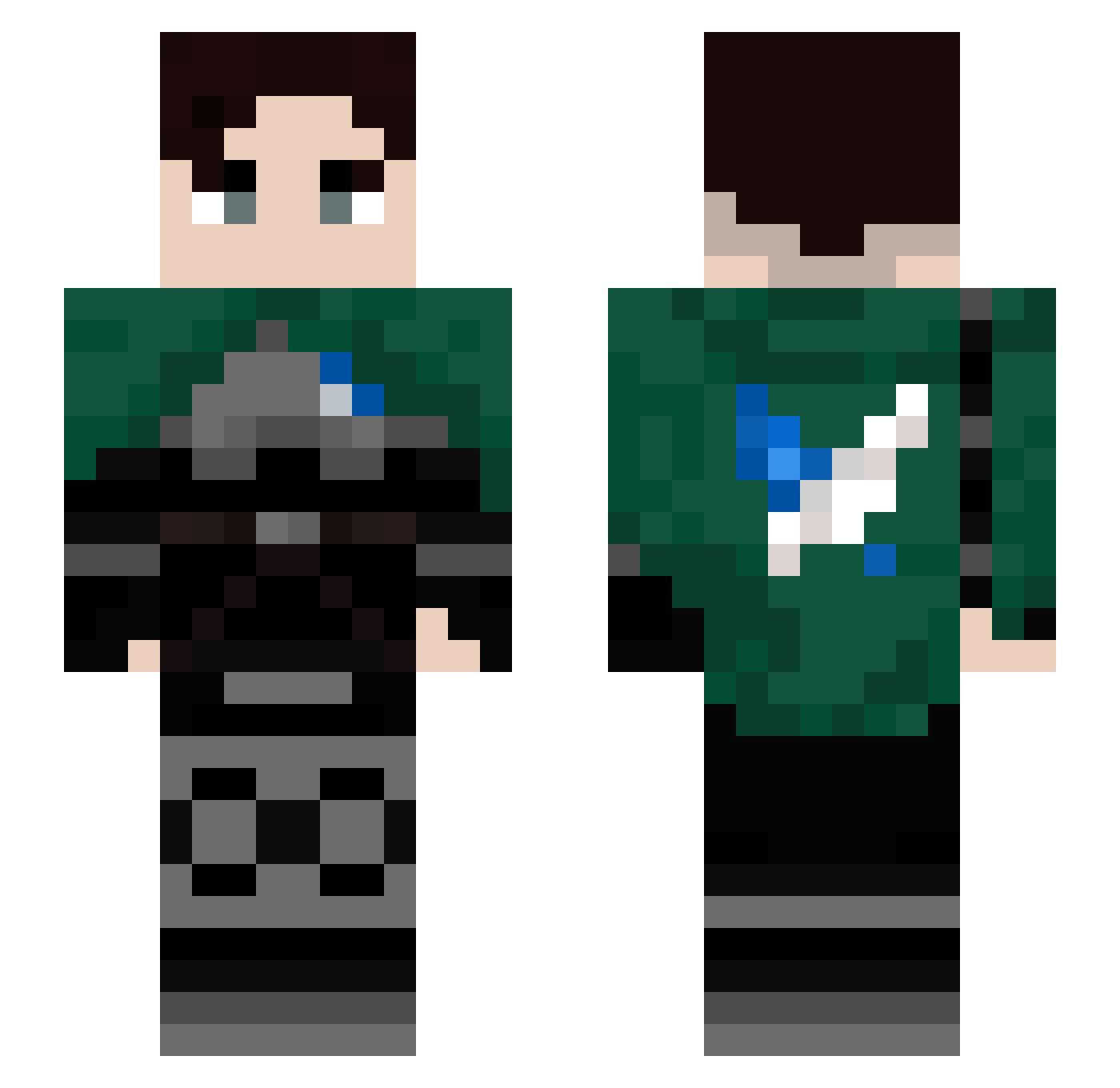SolarMedial Minecraft skin, front and back view