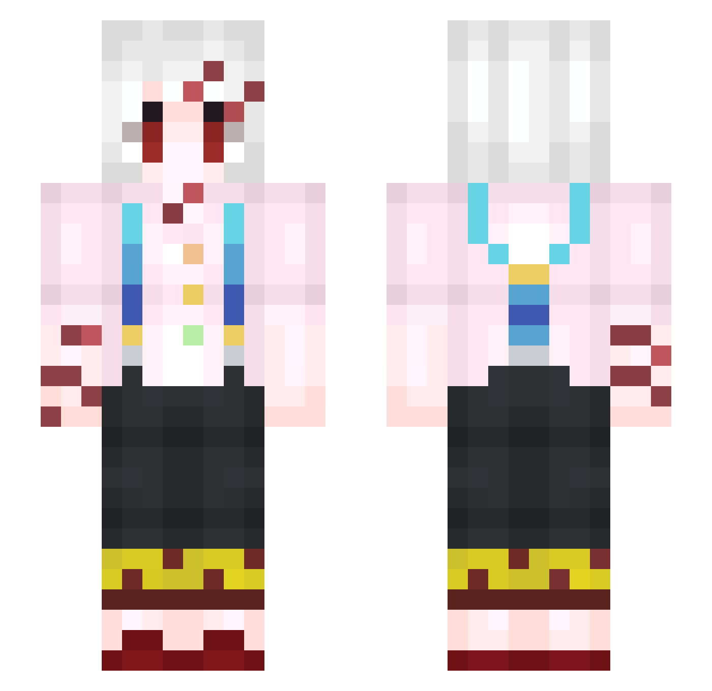 Elisha_Anime_96 Minecraft skin, front and back view