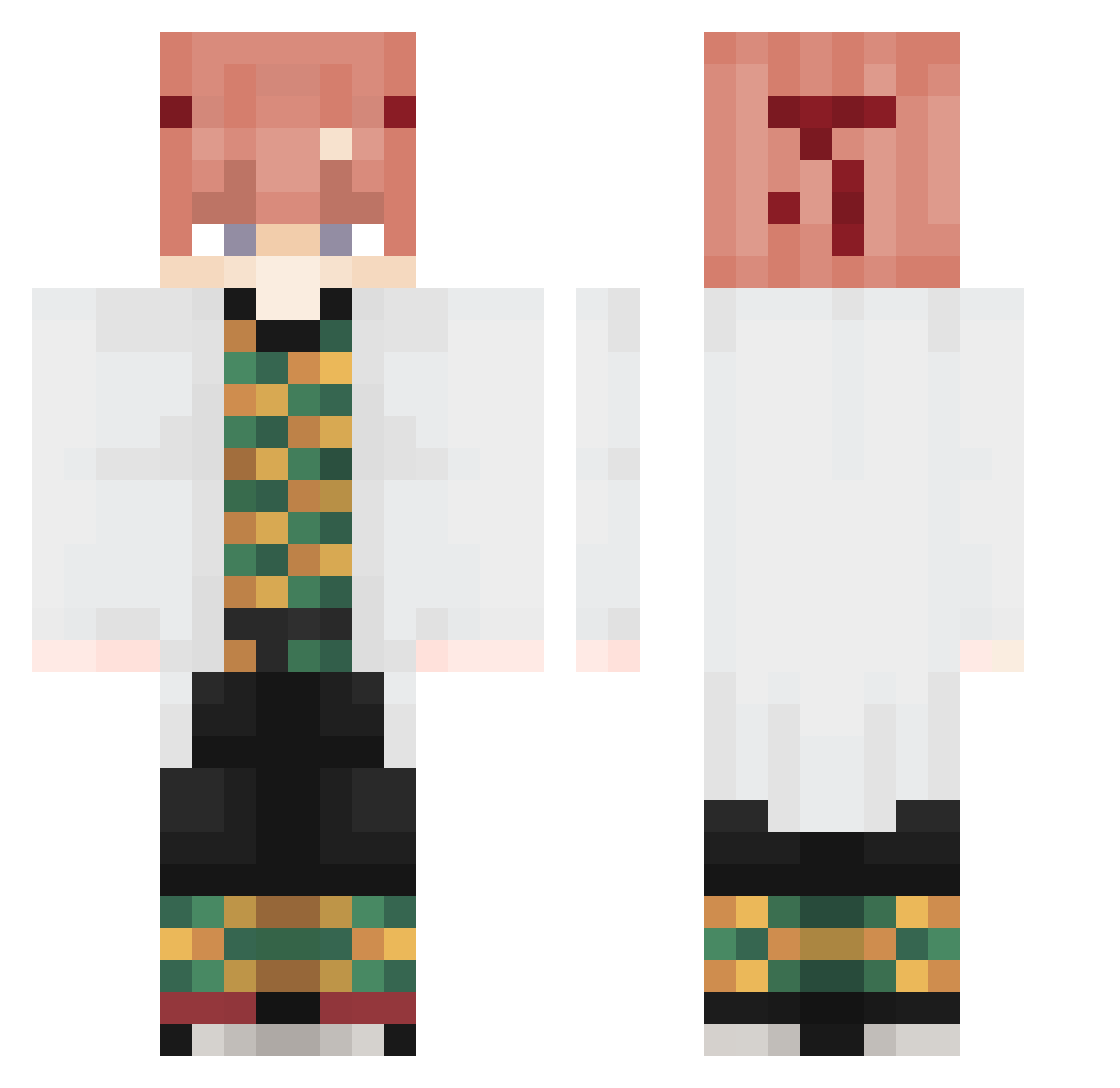 YoInkso Minecraft skin, front and back view