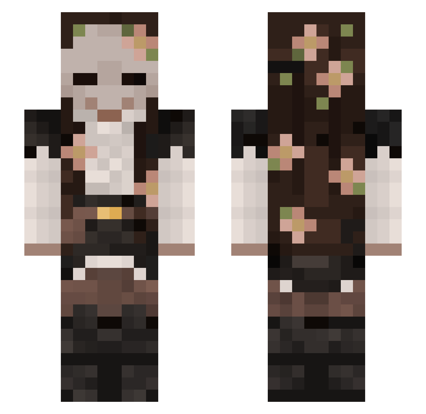 Jethro58 Minecraft skin, front and back view