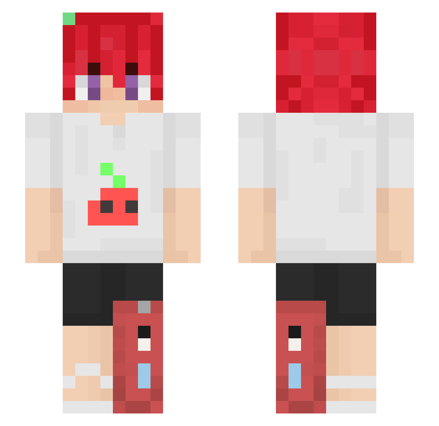 HappyDappy Minecraft skin, front and back view