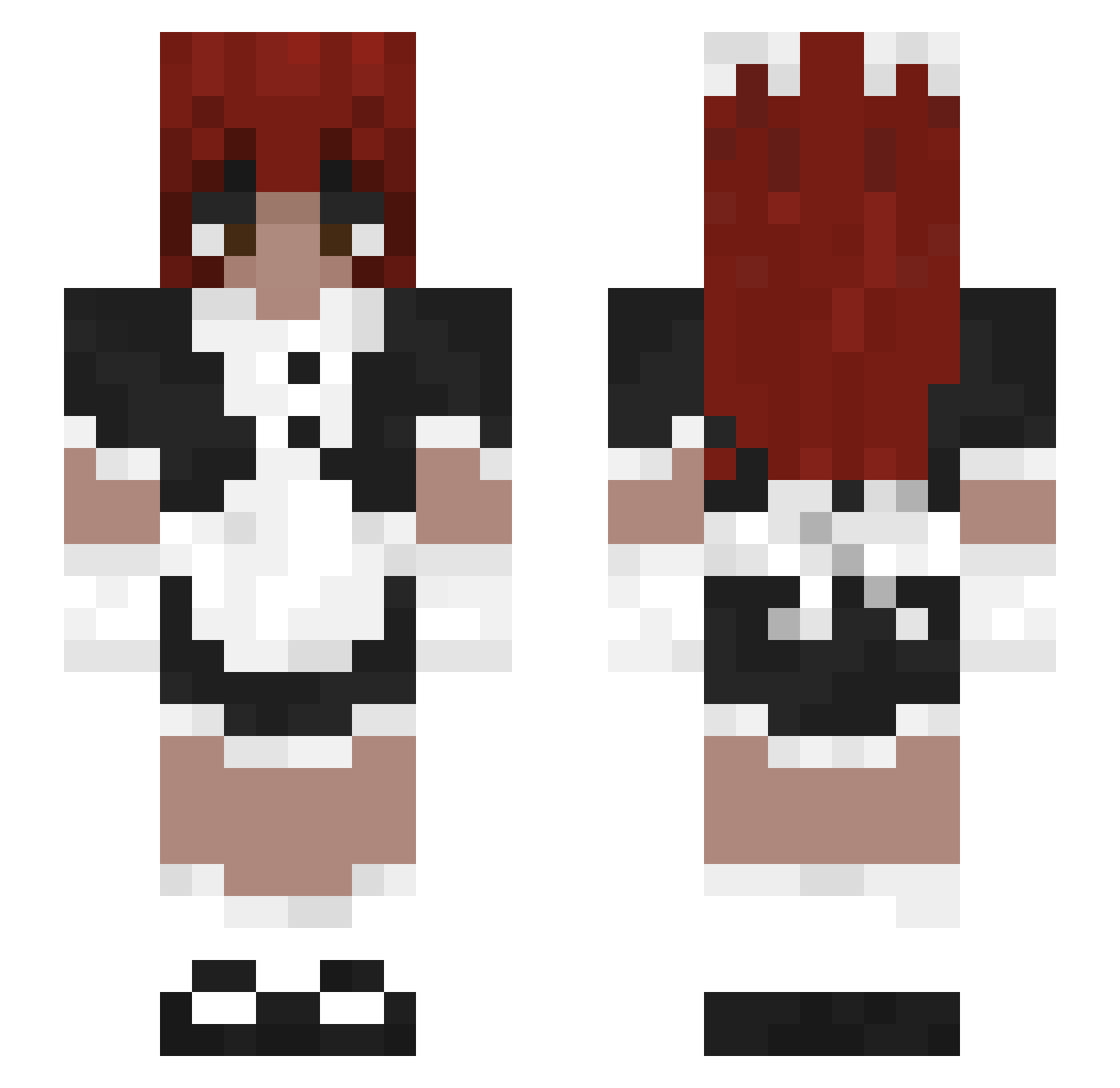 shiquzo Minecraft skin, front and back view