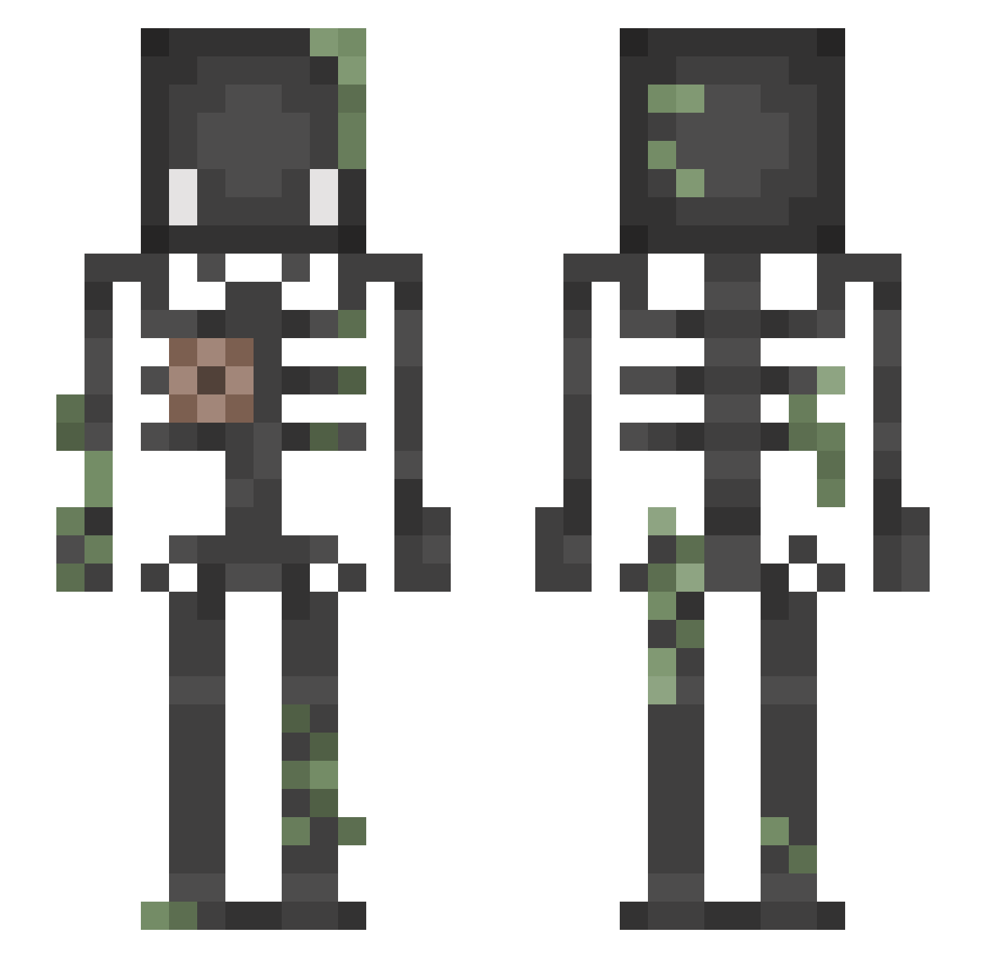monkeykrap Minecraft skin, front and back view