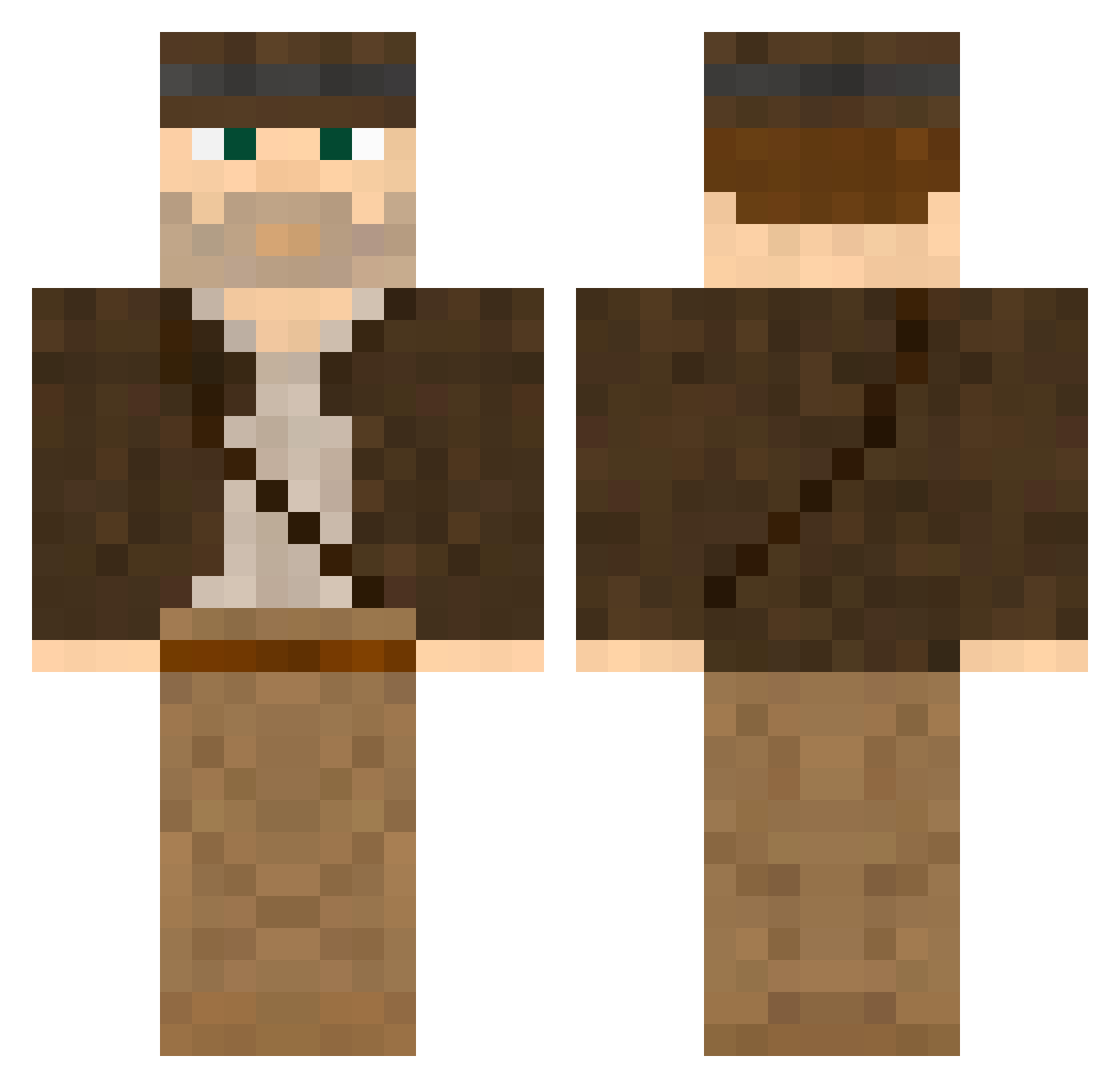Lierre Minecraft skin, front and back view