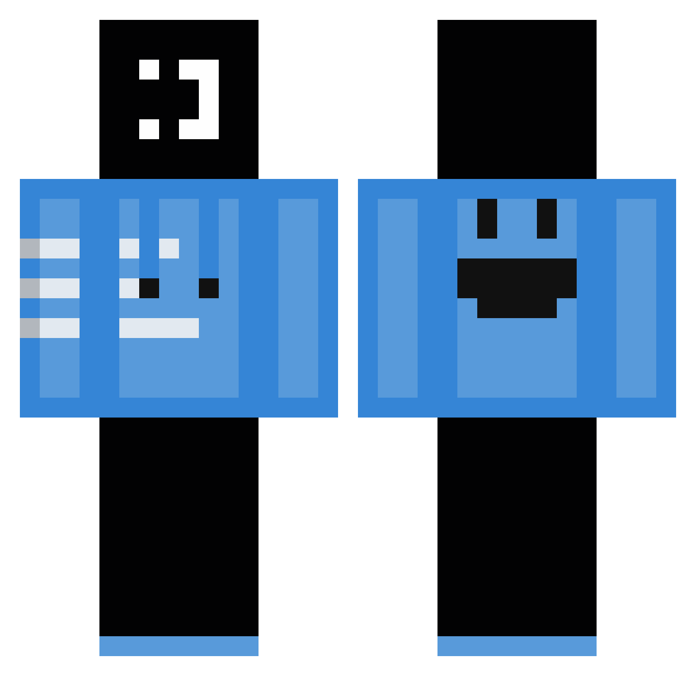 PowerScale Minecraft skin, front and back view