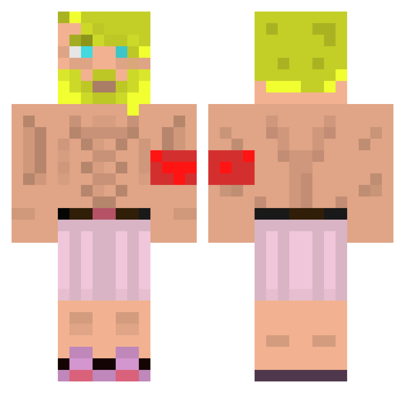 leontata Minecraft skin, front and back view