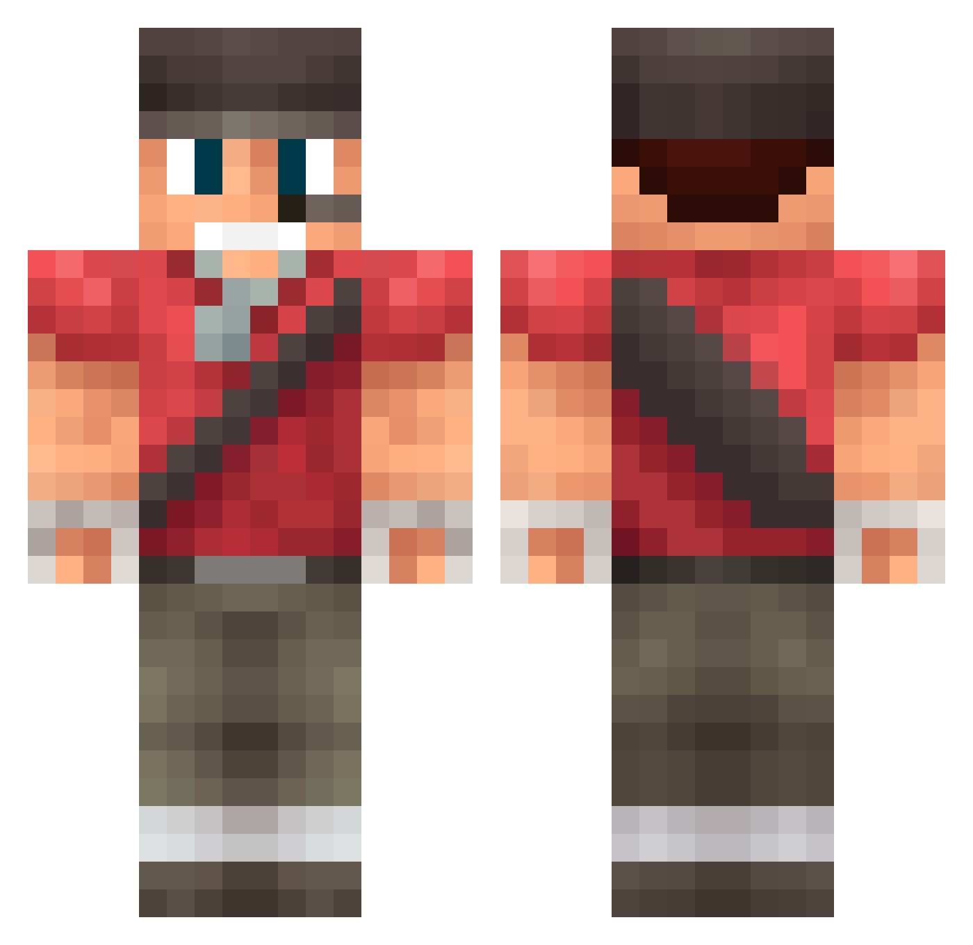 10k_Days Minecraft skin, front and back view