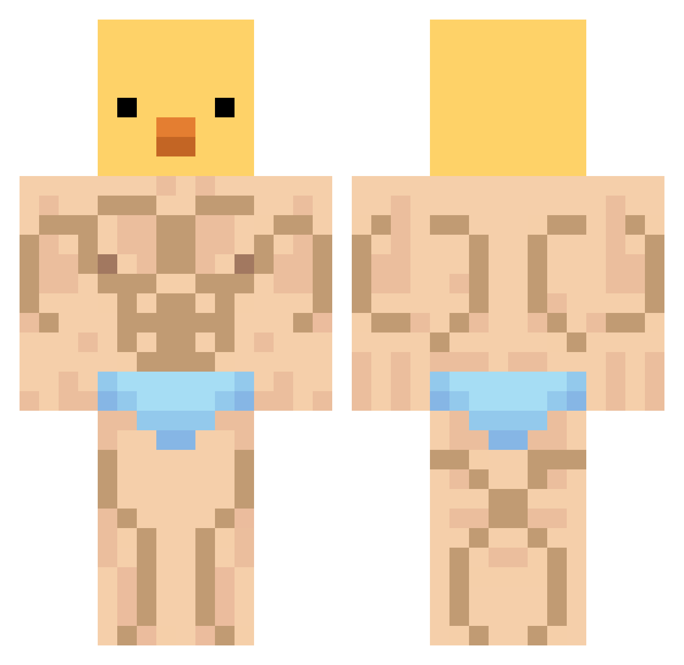 DaleiriousDude Minecraft skin, front and back view
