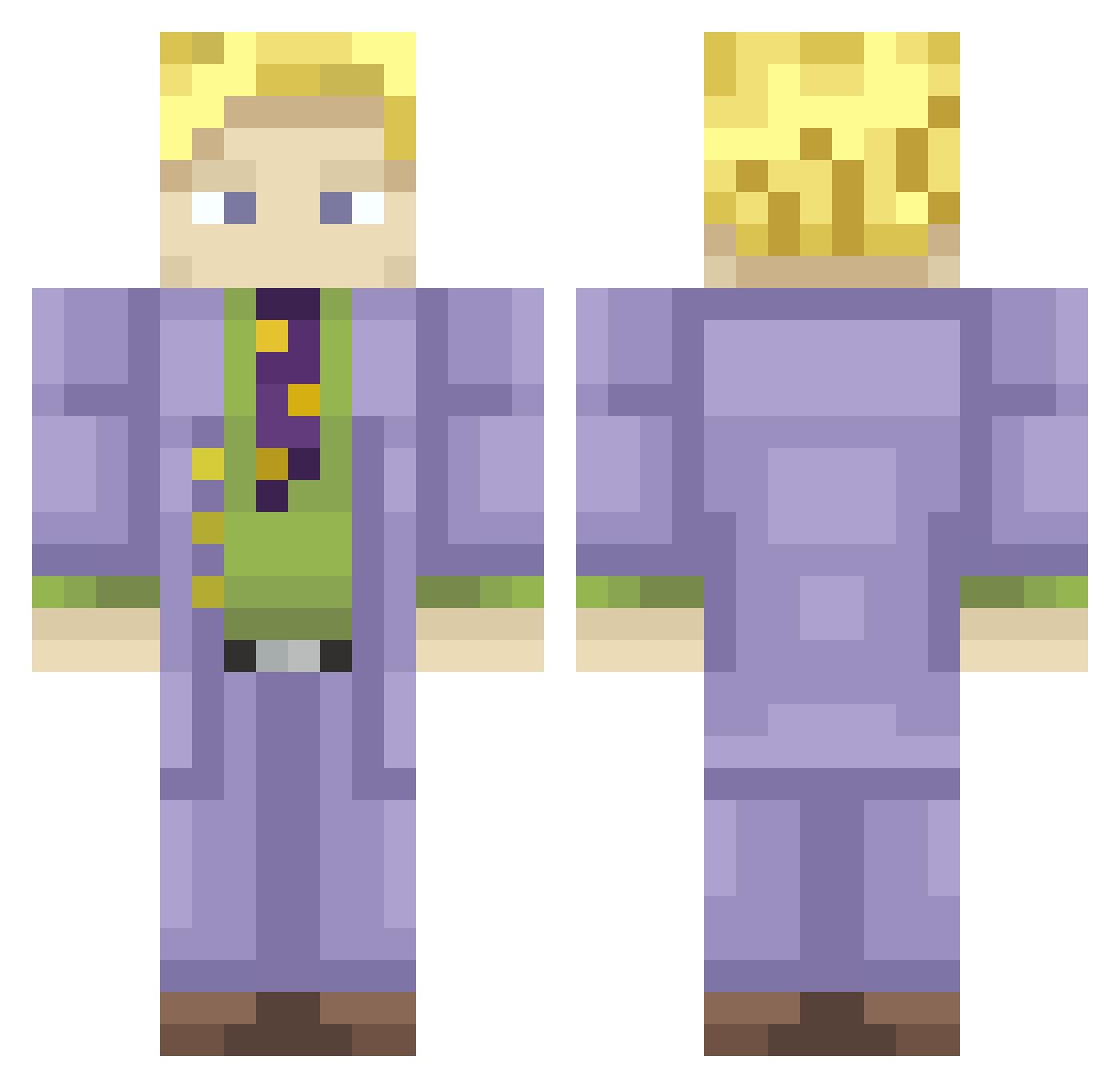 ubi2 Minecraft skin, front and back view