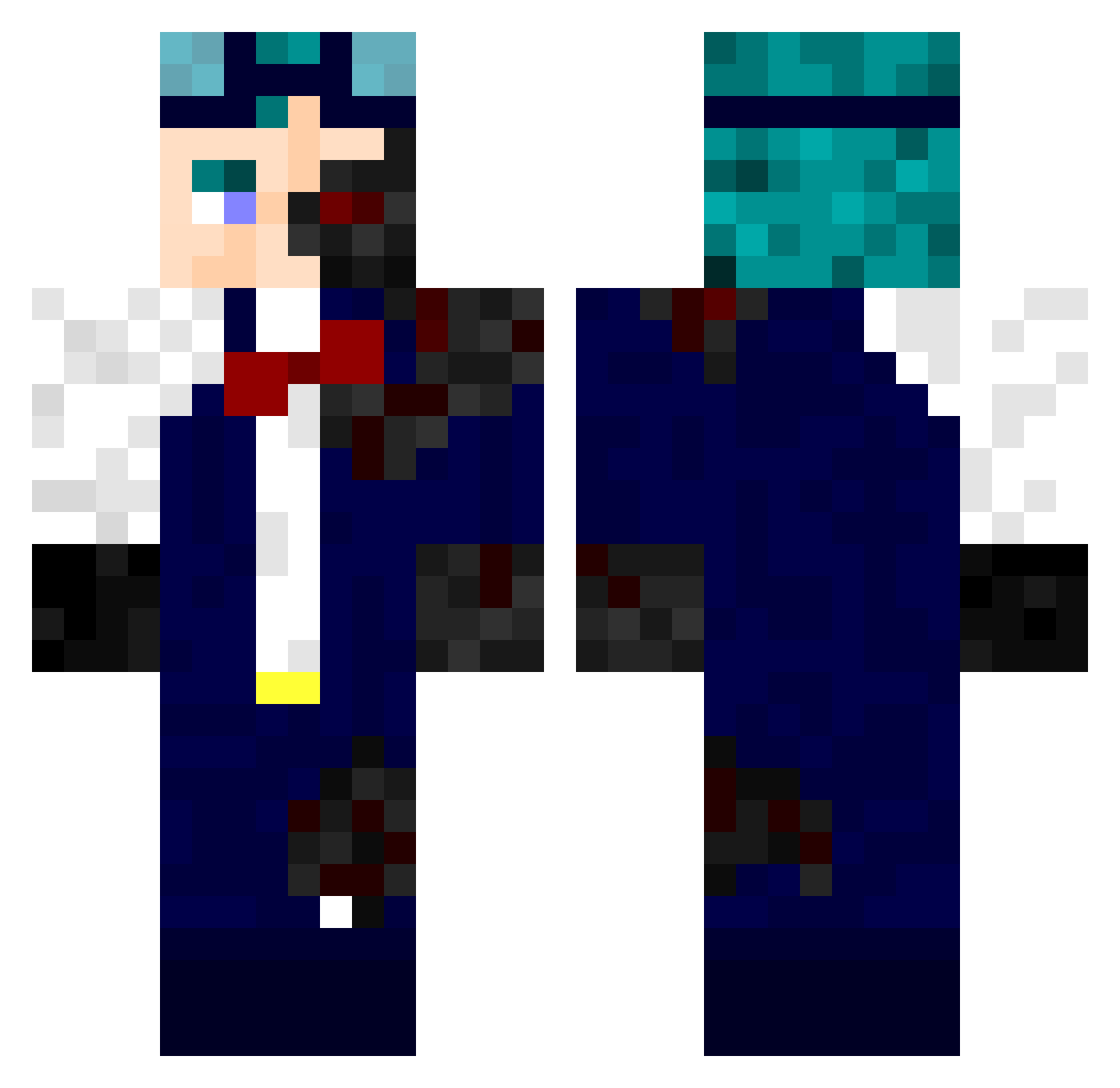 Aivengord Minecraft skin, front and back view