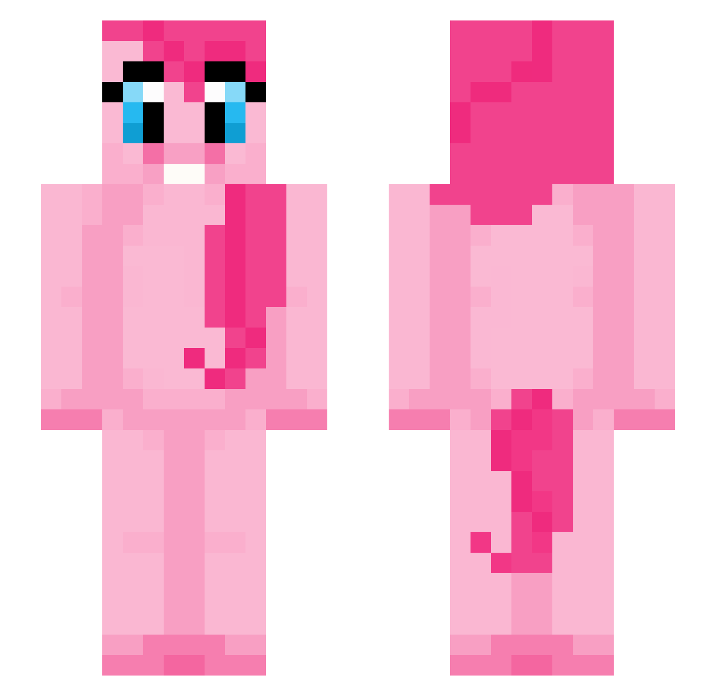 Viystra Minecraft skin, front and back view