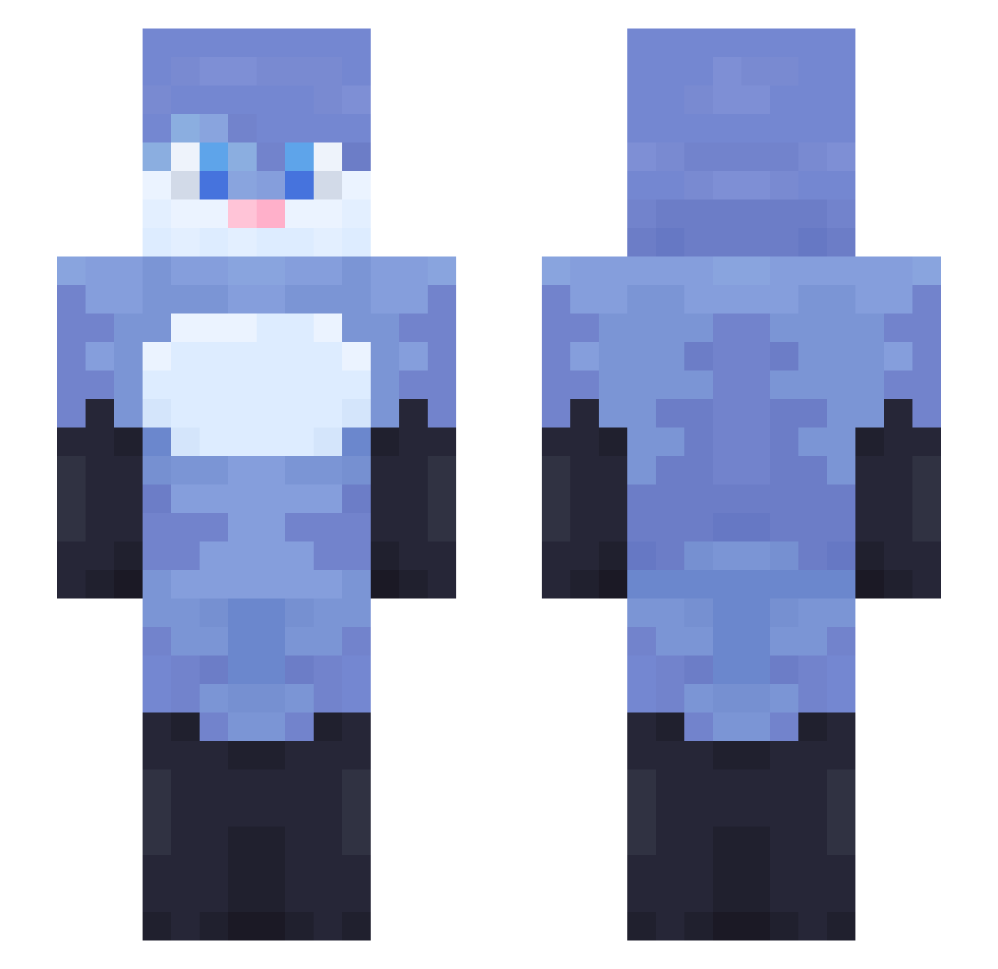 TaterBlight Minecraft skin, front and back view