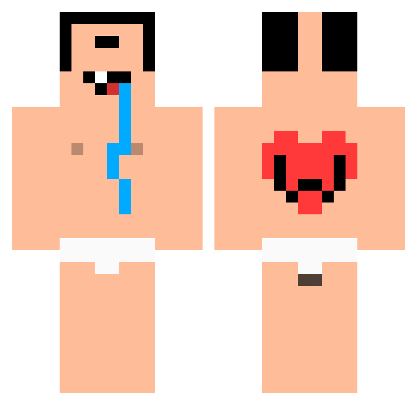ZeroTwoMaMeufSur Minecraft skin, front and back view