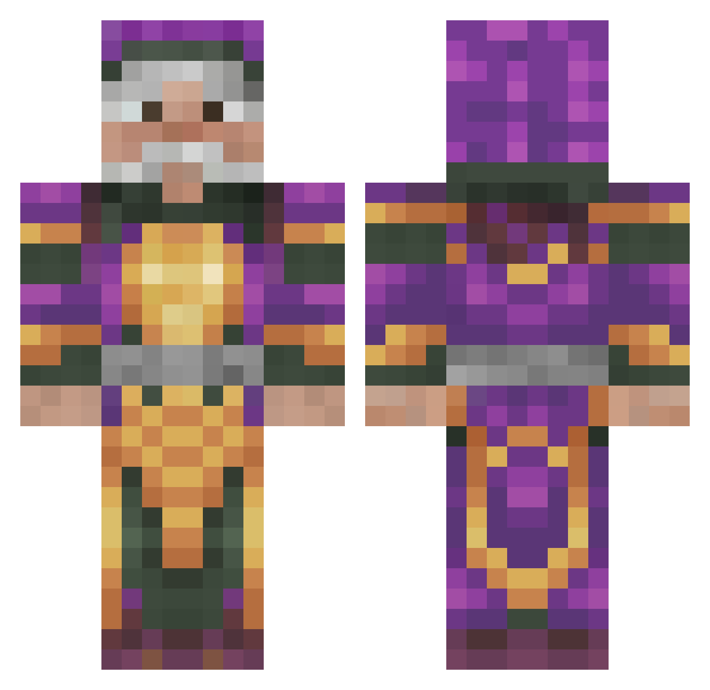 Meal Minecraft skin, front and back view