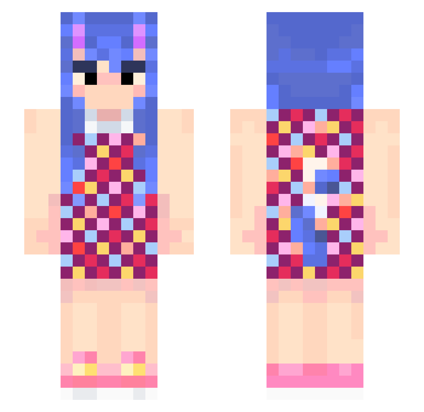 ethrlmim Minecraft skin, front and back view