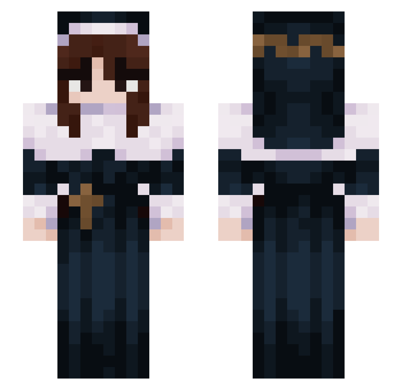 Starl3ttt Minecraft skin, front and back view