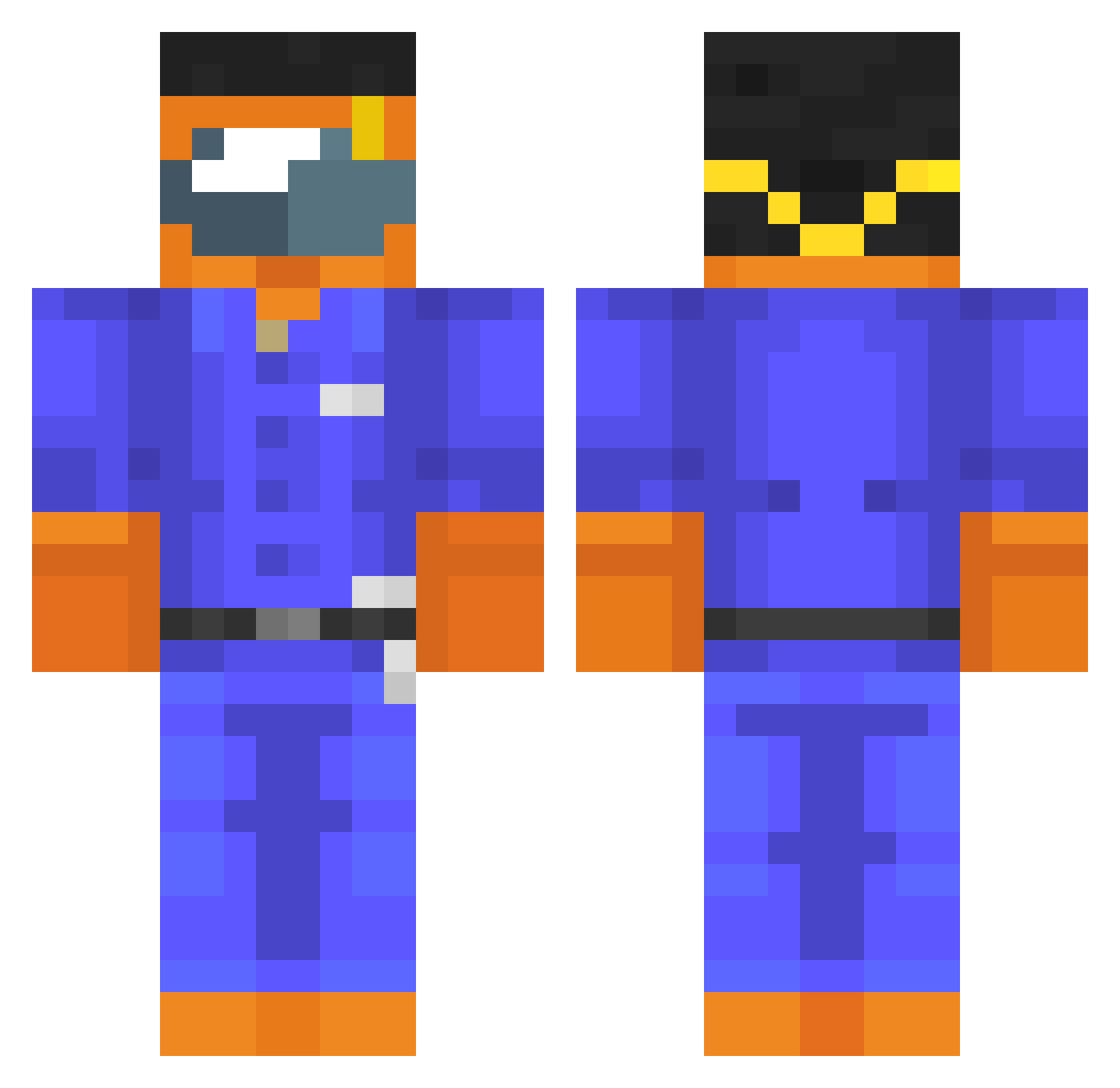 H3ADHUNT3R87 Minecraft skin, front and back view