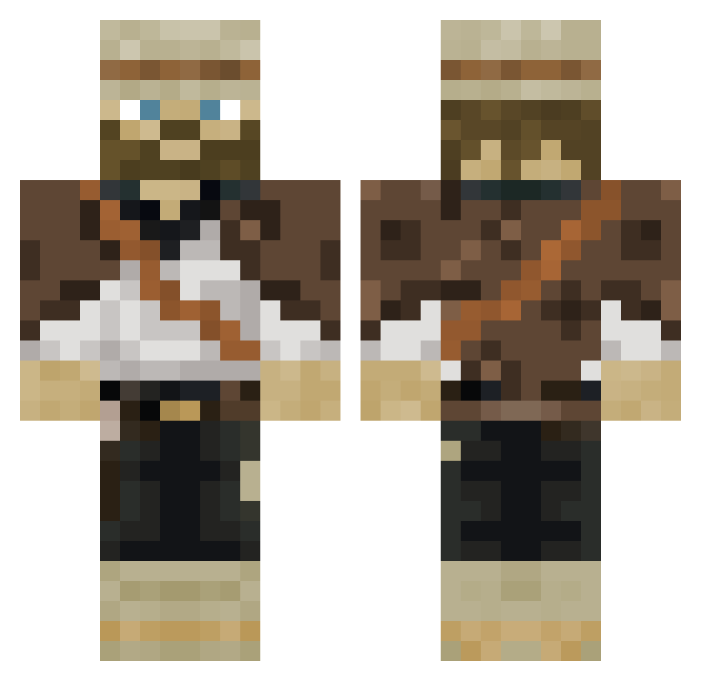 Wildvr Minecraft skin, front and back view