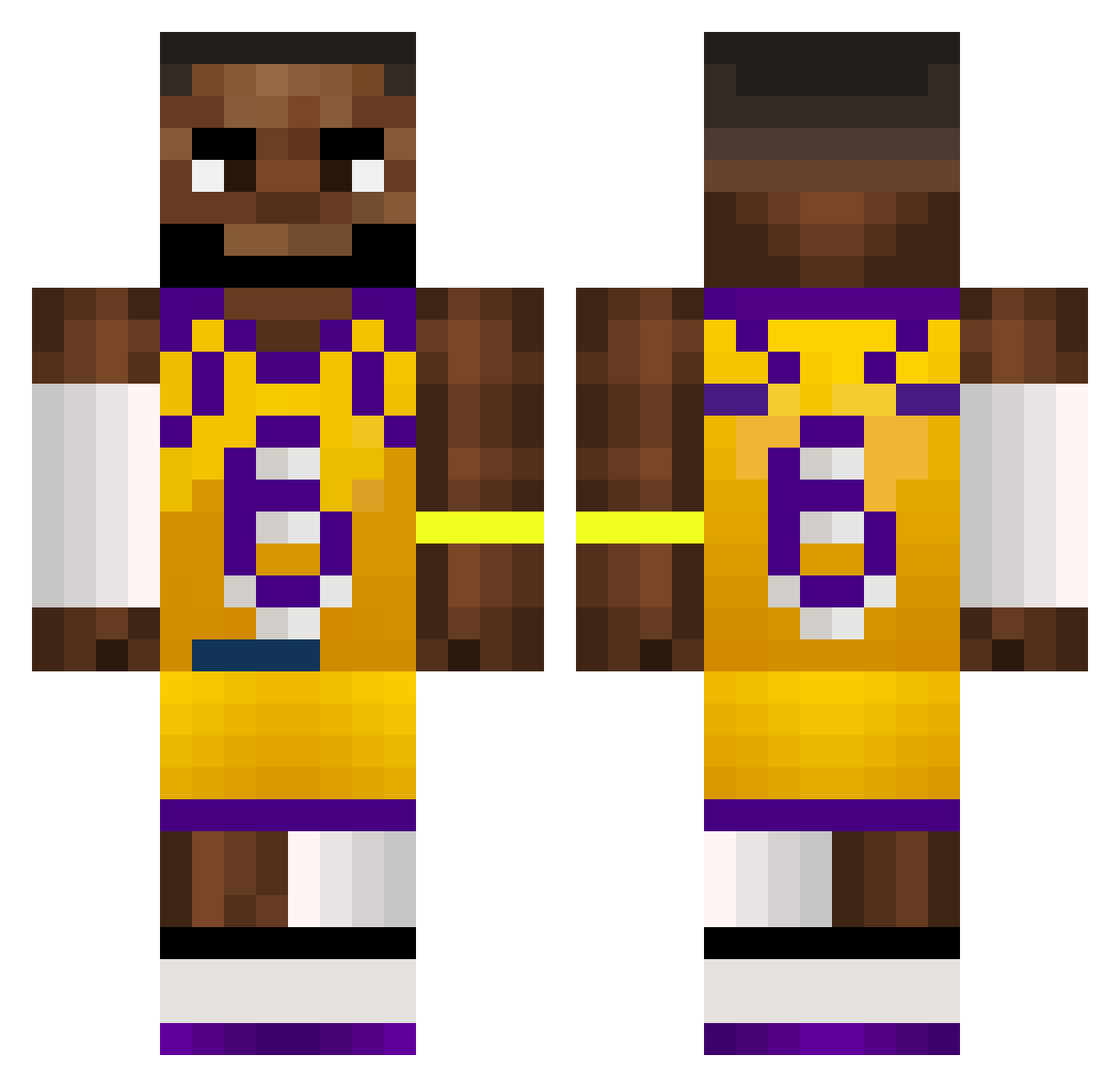 Trevvy2 Minecraft skin, front and back view