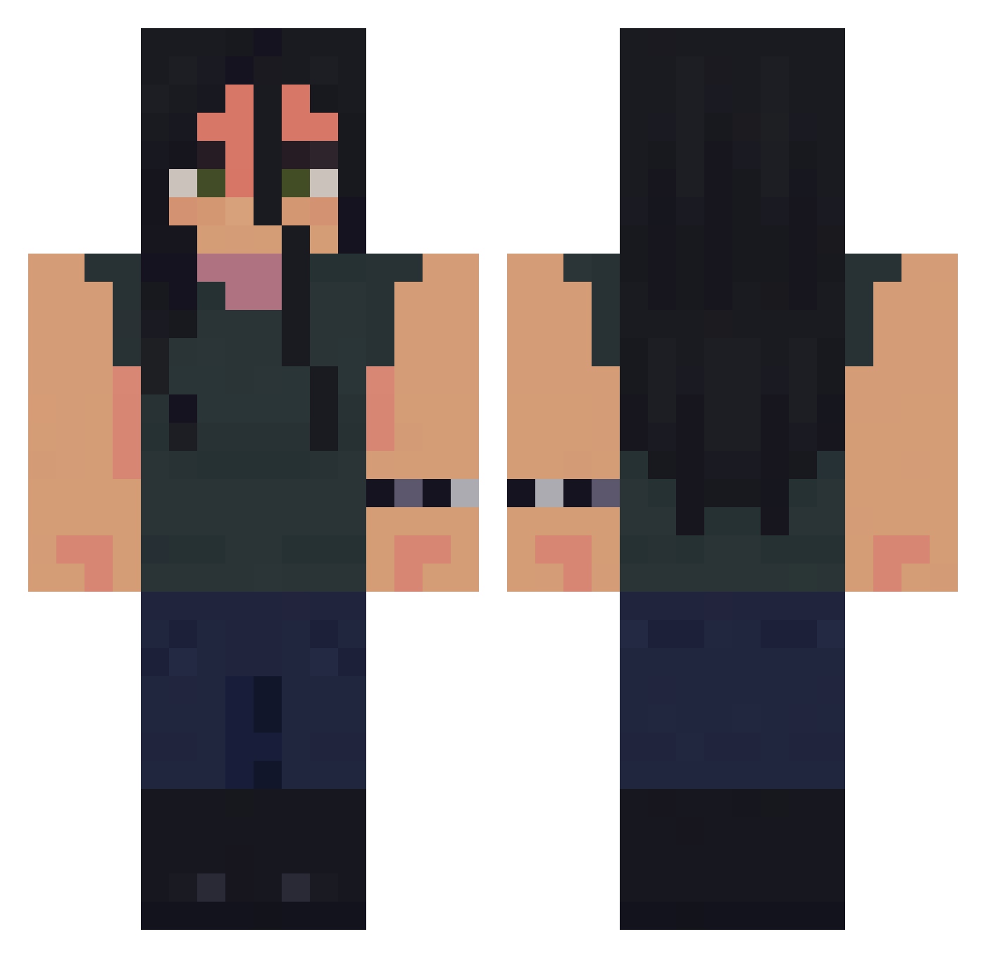 charmingCesspool Minecraft skin, front and back view