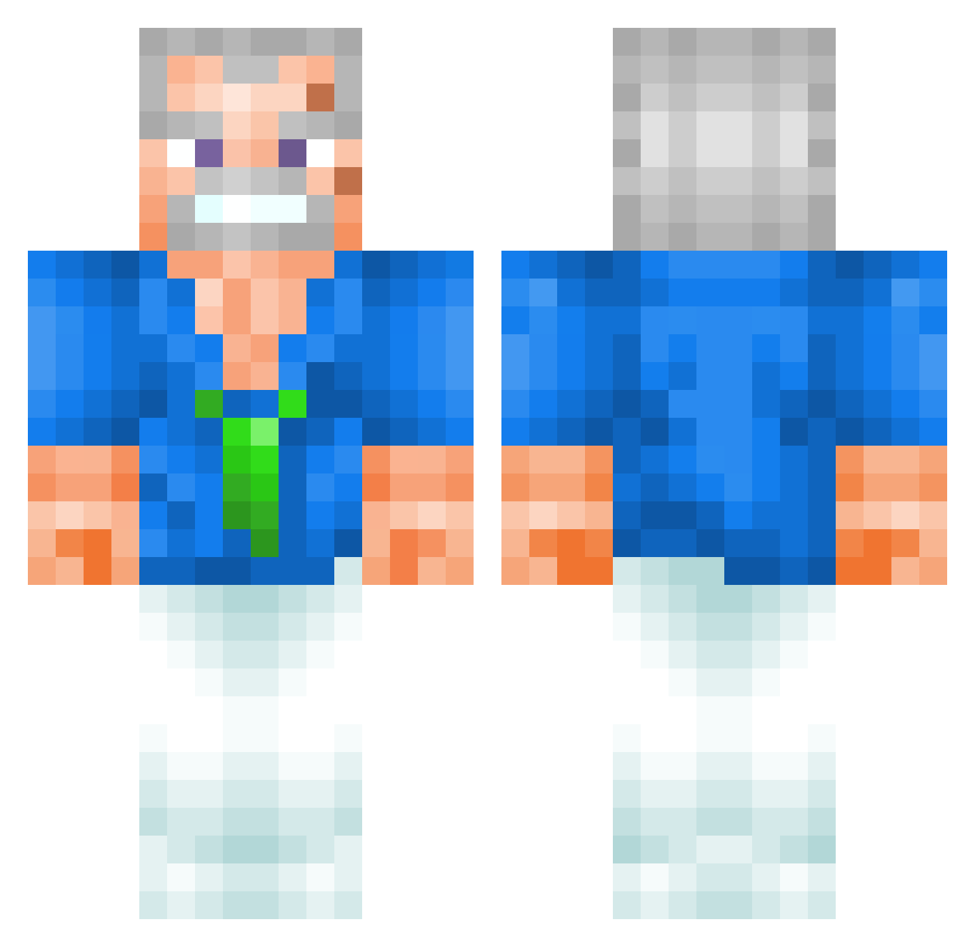 Dailsmo Minecraft skin, front and back view