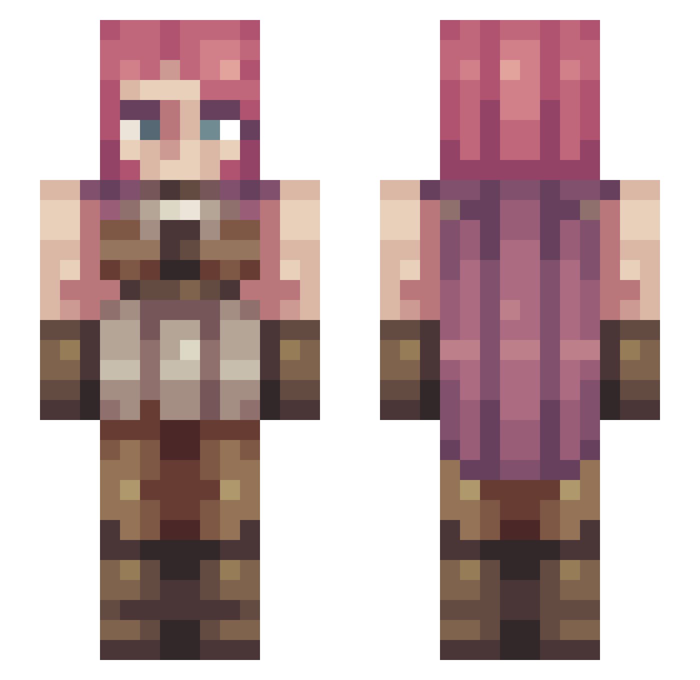 SkyLikesCookies Minecraft skin, front and back view