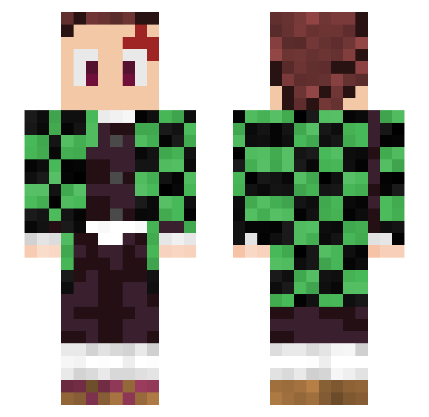 Romanism Minecraft skin, front and back view