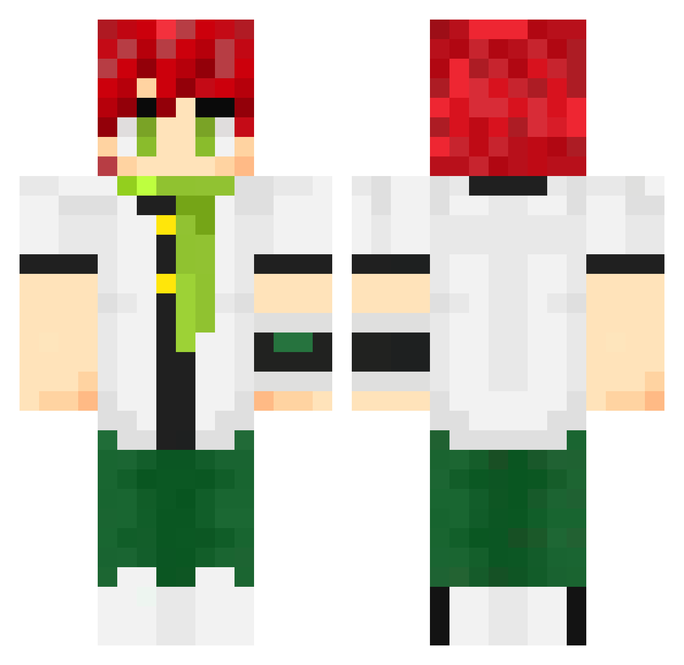 xHukorax Minecraft skin, front and back view