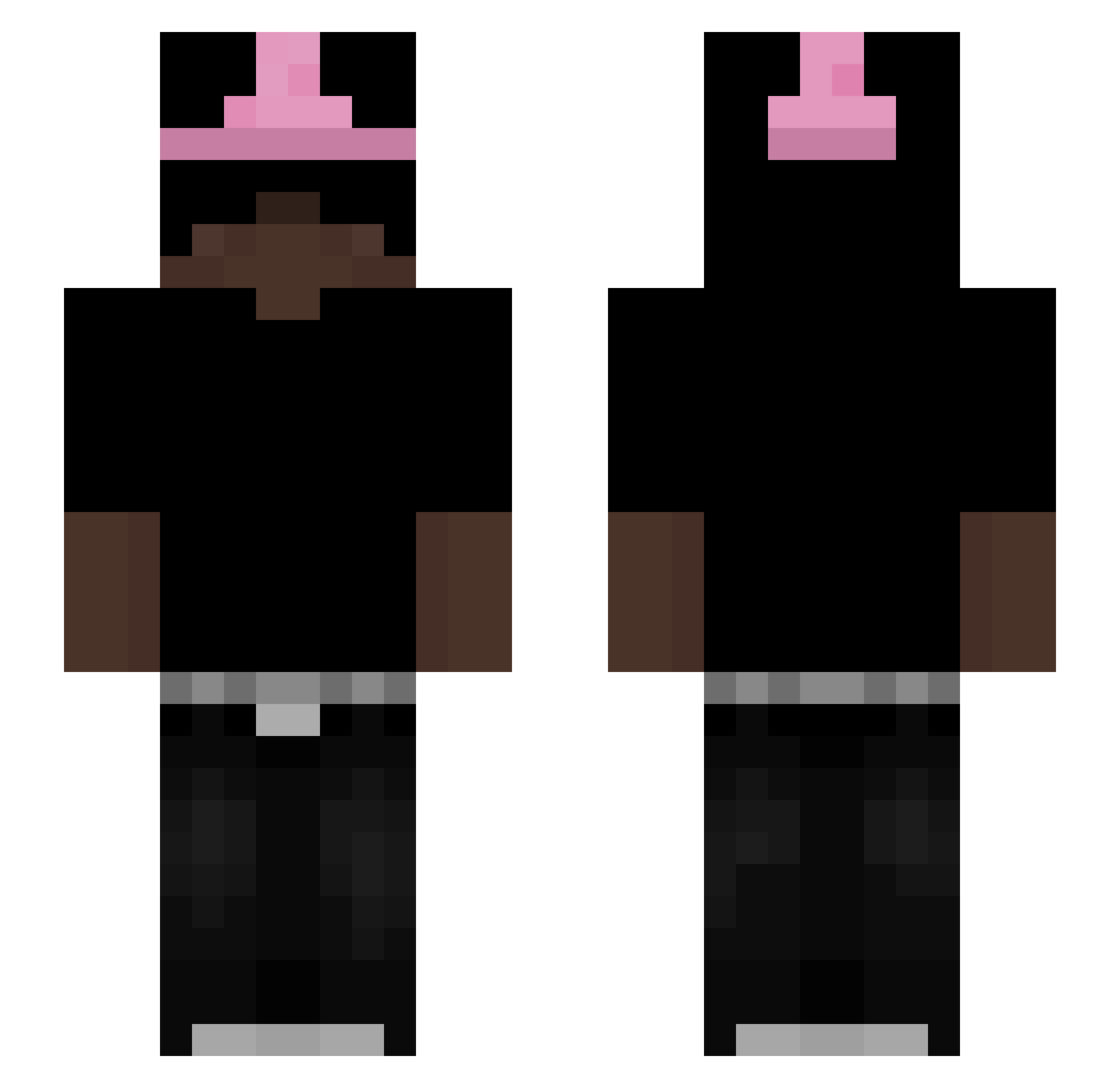 whitetoess Minecraft skin, front and back view